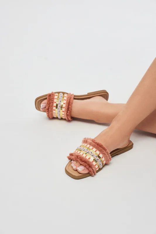 Caught Me Flat Sandals - Pink sold by Fashion Nova