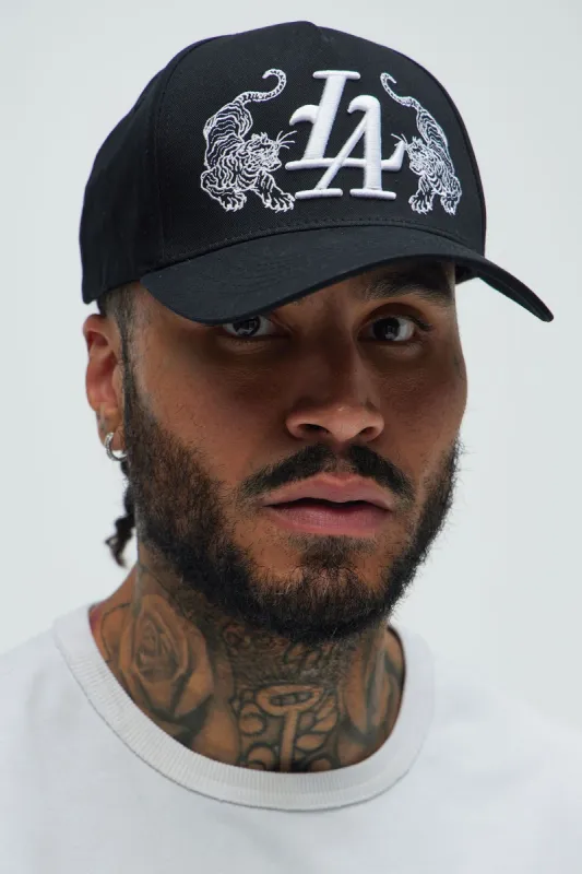 LA Twin Tiger Snapback Hat - Black sold by Fashion Nova