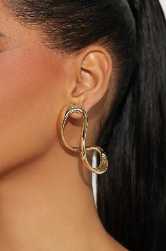 Tough Vibe Earrings  - Gold sold by Fashion Nova