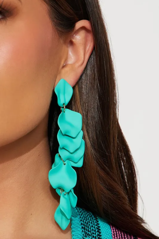 Waves Of The Sea Earrings - Turquoise sold by Fashion Nova