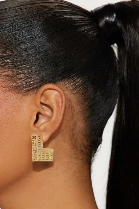In The Maze Earrings - Gold sold by Fashion Nova