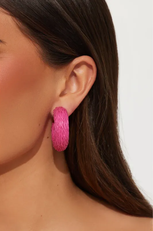 Tulum Beach Club Earrings - Pink sold by Fashion Nova