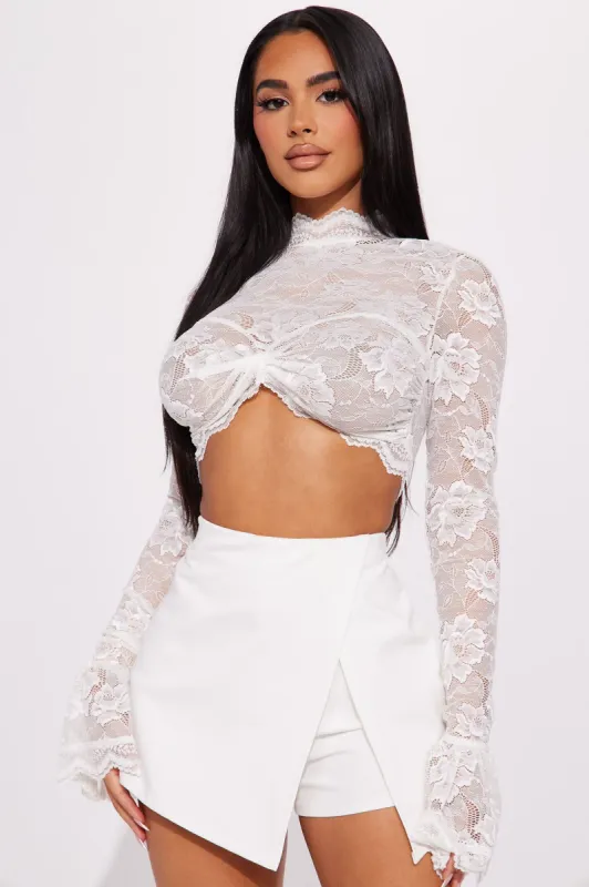 Nalini Lace Top - White sold by Fashion Nova
