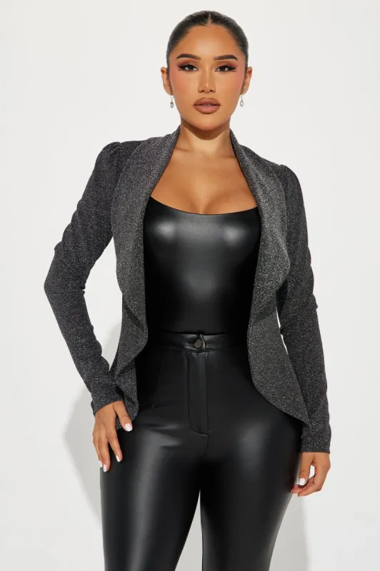 Meet And Greet Shimmery Blazer - Silver sold by Fashion Nova