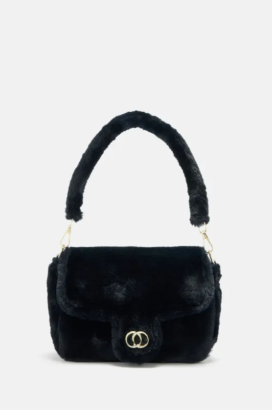 Oh So Furry Handbag - Black sold by Fashion Nova