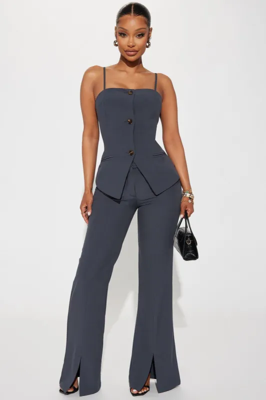 Back To Business Vest Pant Set - Grey sold by Fashion Nova