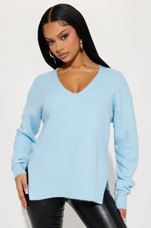 Lazy Days Sweater - Blue sold by Fashion Nova