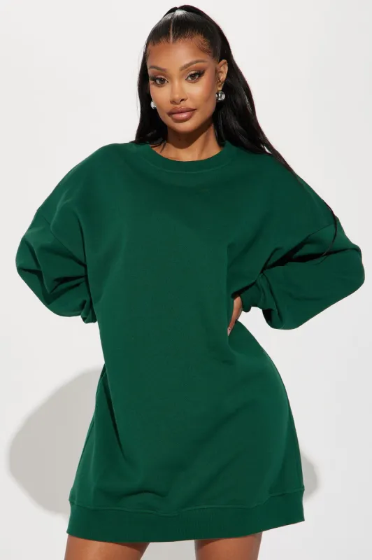 Don't Sweat It Sweater Mini Dress - Hunter sold by Fashion Nova