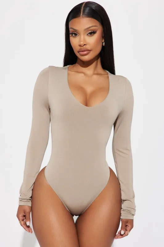 Obsessed With Me Bodysuit - Taupe sold by Fashion Nova
