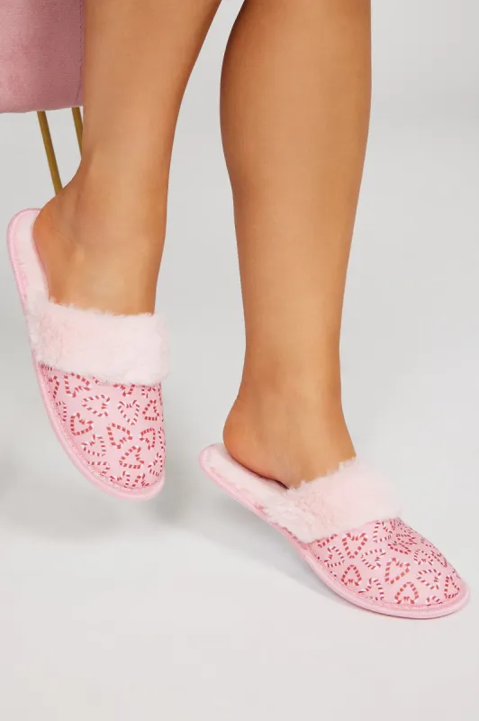 Christmas Countdown Slippers - Pink sold by Fashion Nova