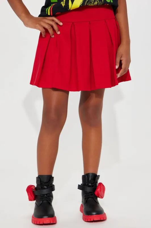 Mini Good Girl Pleated Skirt - Red sold by Fashion Nova