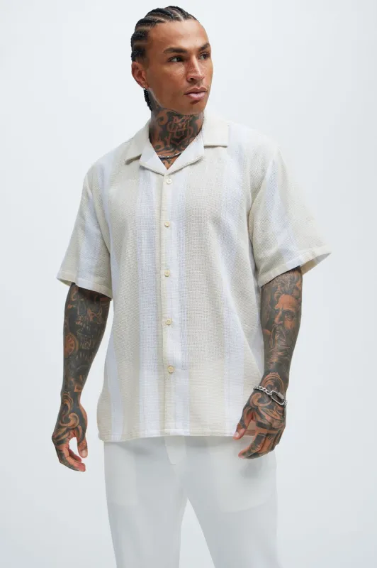 Level Striped Shirt - Off White sold by Fashion Nova