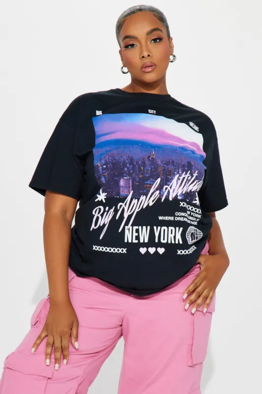 New York Big Apple Attitude Tee - Black sold by Fashion Nova
