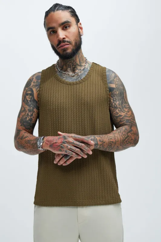 Rope Textured Tank - Olive sold by Fashion Nova