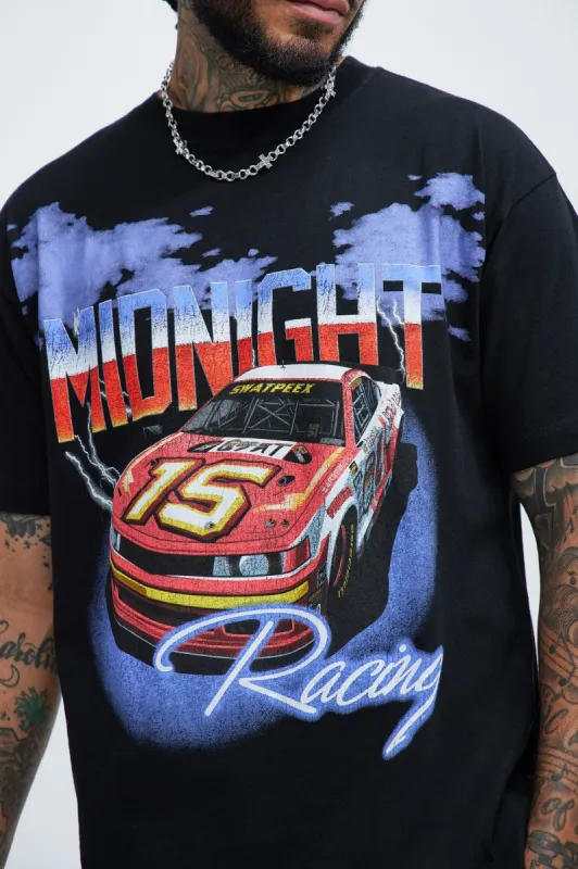 Midnight Racing Oversize Short Sleeve Tee - Black sold by Fashion Nova