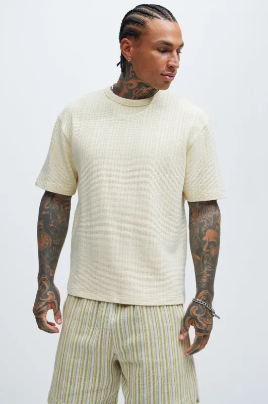 Elm Textured Tee - Off White sold by Fashion Nova