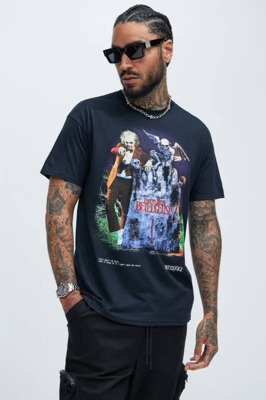 Beetle Juice Tombstone Short Sleeve Tee - Black sold by Fashion Nova