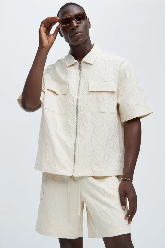 Gerrish Textured Shirt - Cream sold by Fashion Nova