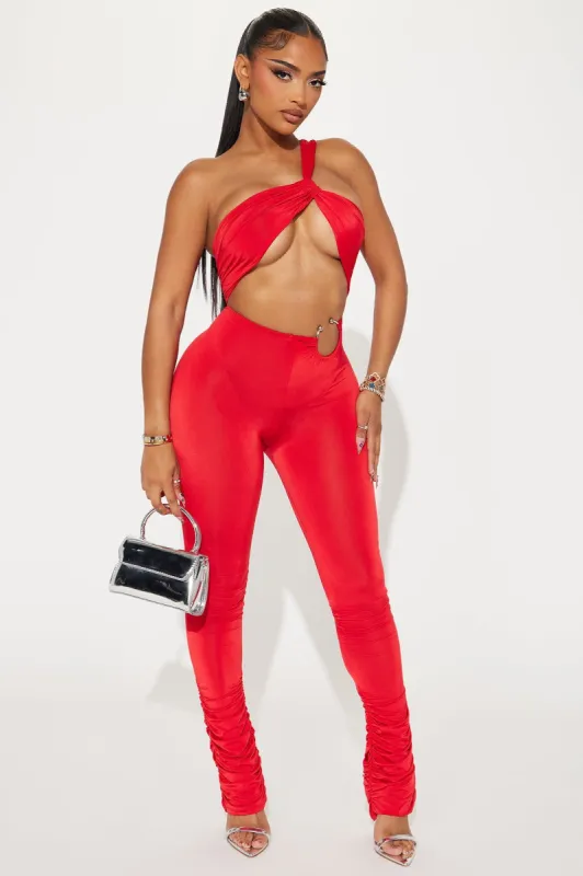Infatuated Jumpsuit - Red sold by Fashion Nova