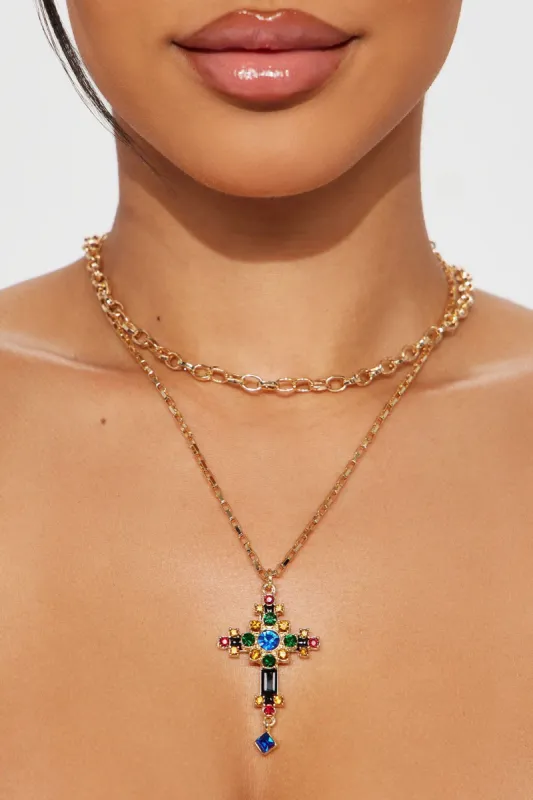 Have Faith In You Necklace - Gold/combo sold by Fashion Nova