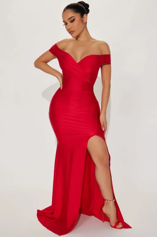 Romantic Nights Maxi Dress - Red sold by Fashion Nova