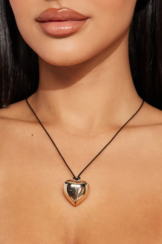 Yours Truly Heart Necklace - Gold sold by Fashion Nova