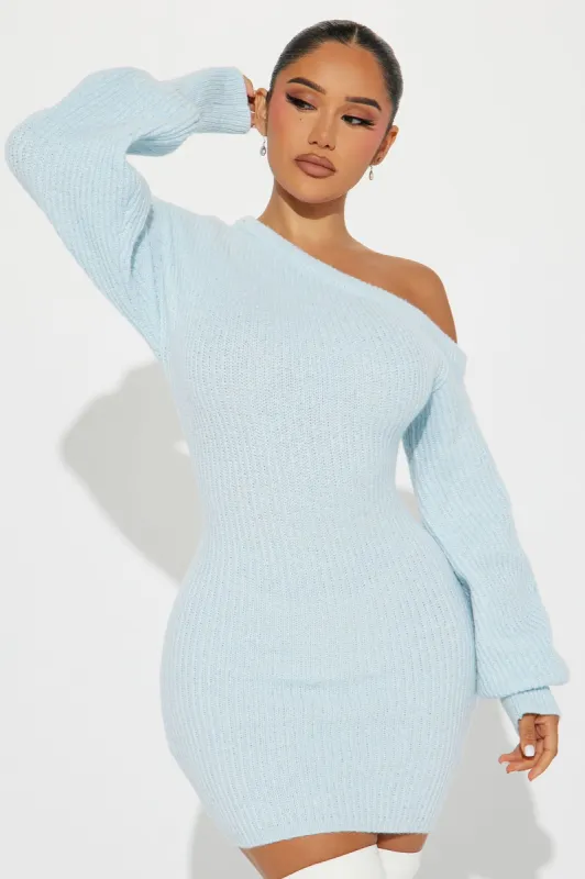 Sophie Sweater Mini Dress - Light Blue sold by Fashion Nova
