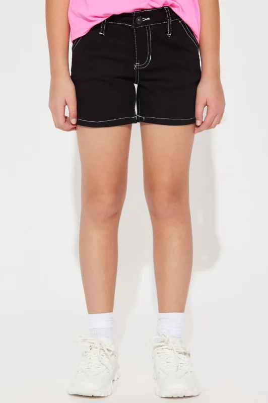 Mini Catch Me In The Loop Denim Shorts - Black sold by Fashion Nova