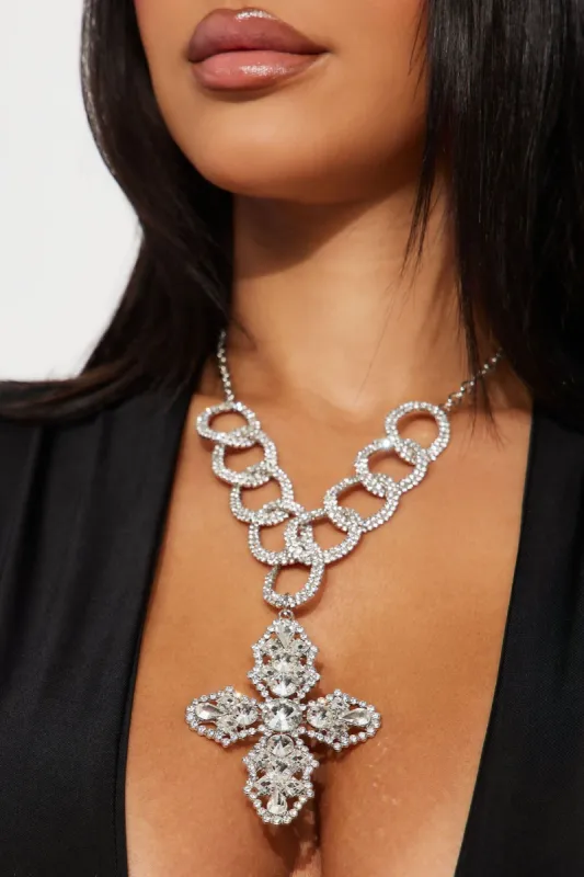 Royal Cross Choker - Silver sold by Fashion Nova