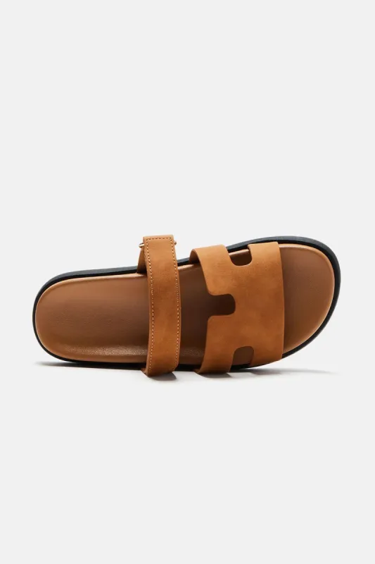 Can't Be Me Casual Slides - Tan sold by Fashion Nova