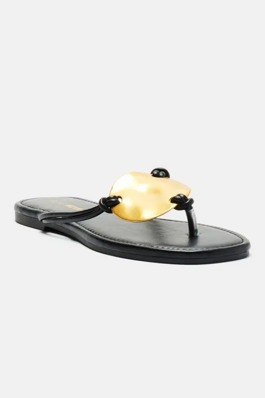 Woke Up In Tulum Flat Sandals - Black sold by Fashion Nova