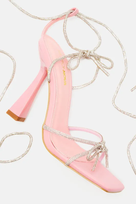 Flirty Girly Wrap Up Heels - Pink sold by Fashion Nova