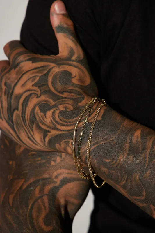 Cross And Snake Bracelet Set - Gold sold by Fashion Nova