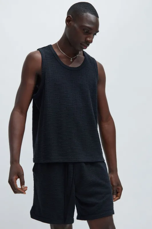 Jordan Textured Tank Top - Black sold by Fashion Nova