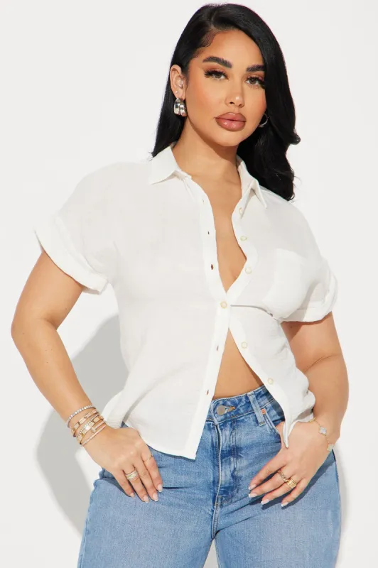 Polly Shirt - Off White sold by Fashion Nova