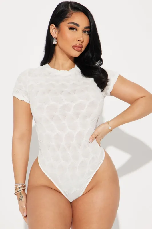 Bri Textured Bodysuit - Off White sold by Fashion Nova