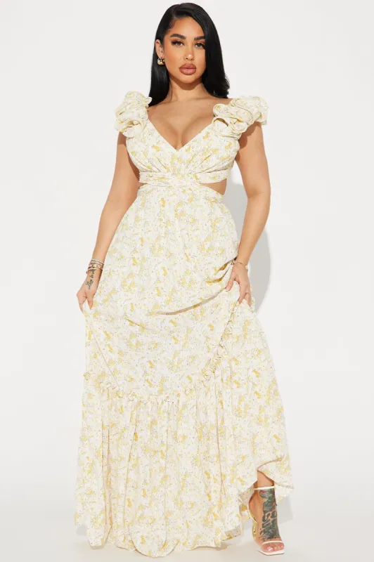 Lana Floral Maxi Dress - Ivory sold by Fashion Nova