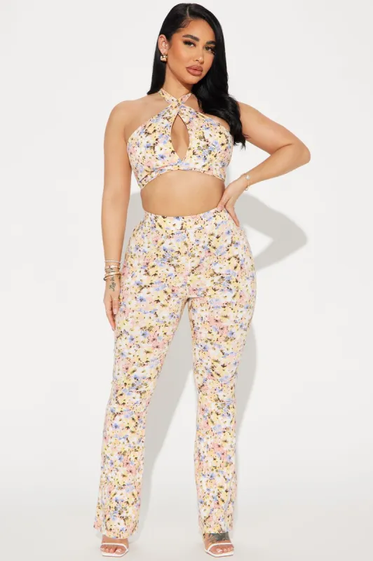 Think Of Me Floral Pant Set - Pink/combo sold by Fashion Nova