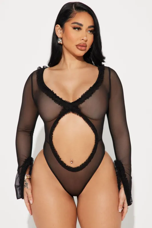 Sunset Dreams Mesh Bodysuit - Black sold by Fashion Nova