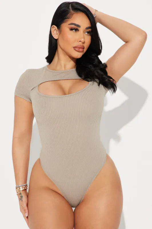 Claudia Cut Out Bodysuit - Stone sold by Fashion Nova