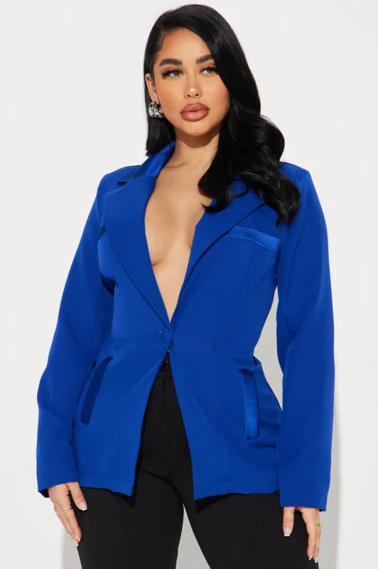 Got Things To Do Blazer - Royal sold by Fashion Nova