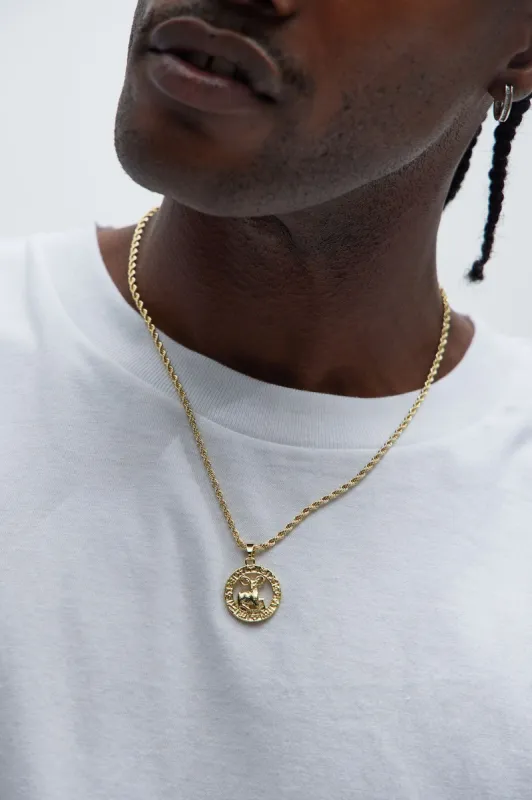 Aries Zodiac Pendant Necklace - Gold sold by Fashion Nova