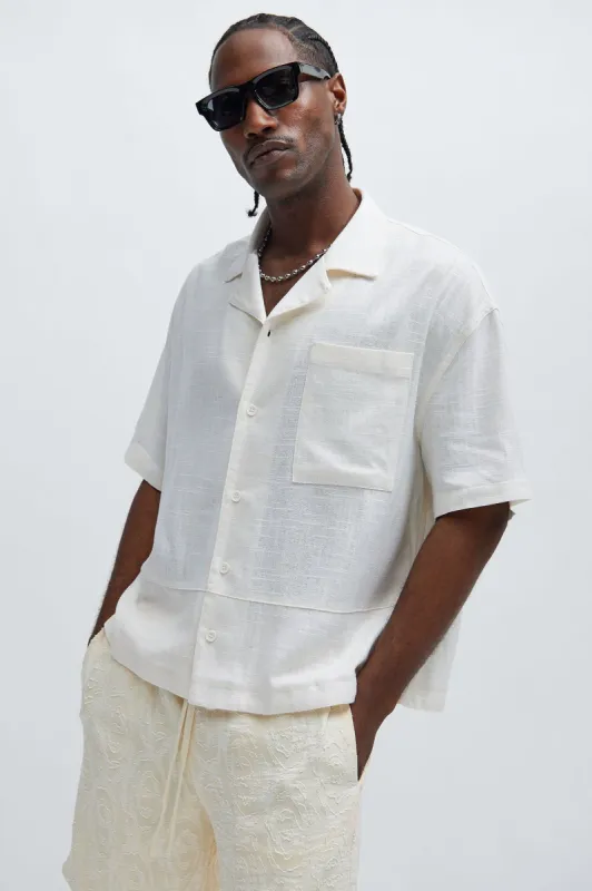 Silas Linen Shirt - Cream sold by Fashion Nova
