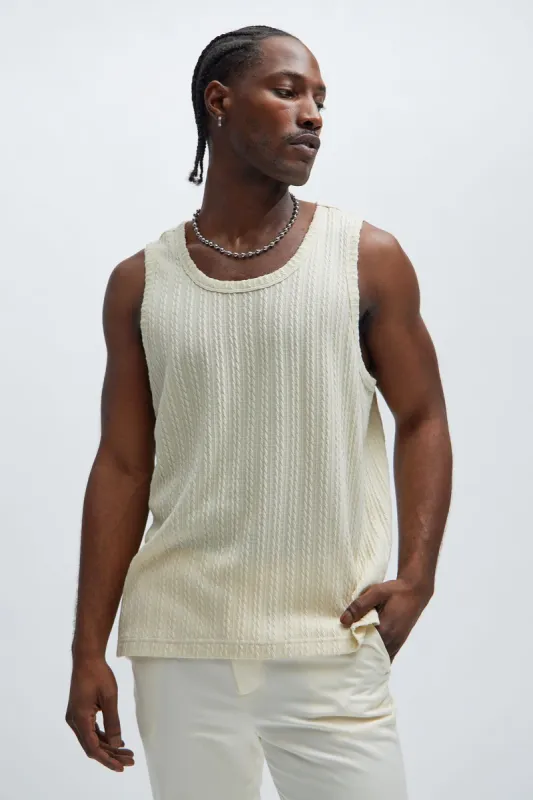 Kellen Textured Tank - Off White sold by Fashion Nova