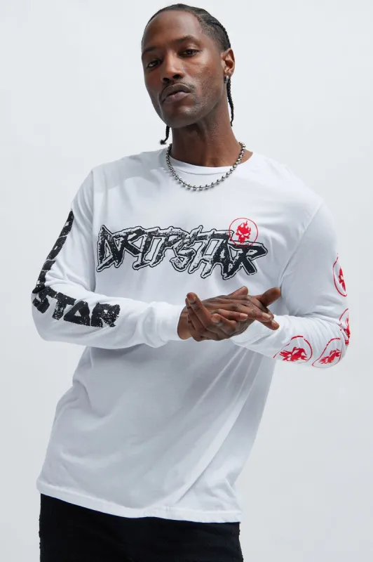 Official Dripstar Long Sleeve Tee - White sold by Fashion Nova