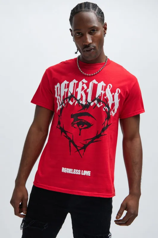 Reckless Love Short Sleeve Tee - Red sold by Fashion Nova
