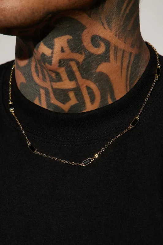 Onyx Station Link Chain Necklace - Gold sold by Fashion Nova