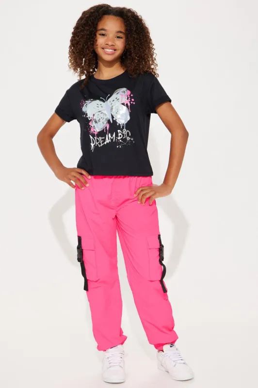 Mini Strappy Nylon Parachute Cargo Pants - Hot Pink sold by Fashion Nova