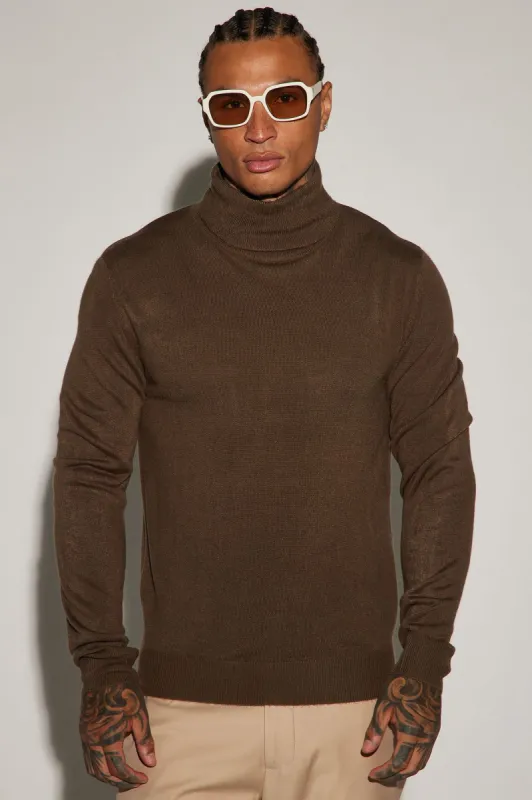 DeAngelo Turtleneck Sweater - Brown sold by Fashion Nova