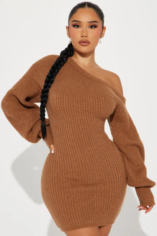 Sophie Sweater Mini Dress - Mocha sold by Fashion Nova